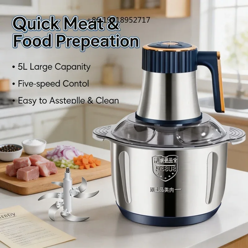 Baby Food Processor - Penggiling Daging Elektrik 5L Baja Tahan