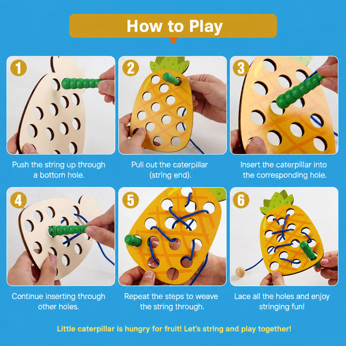 Mainan Puzzle Nanas dari Kayu  - Baby Food Eat ulasan dan harga