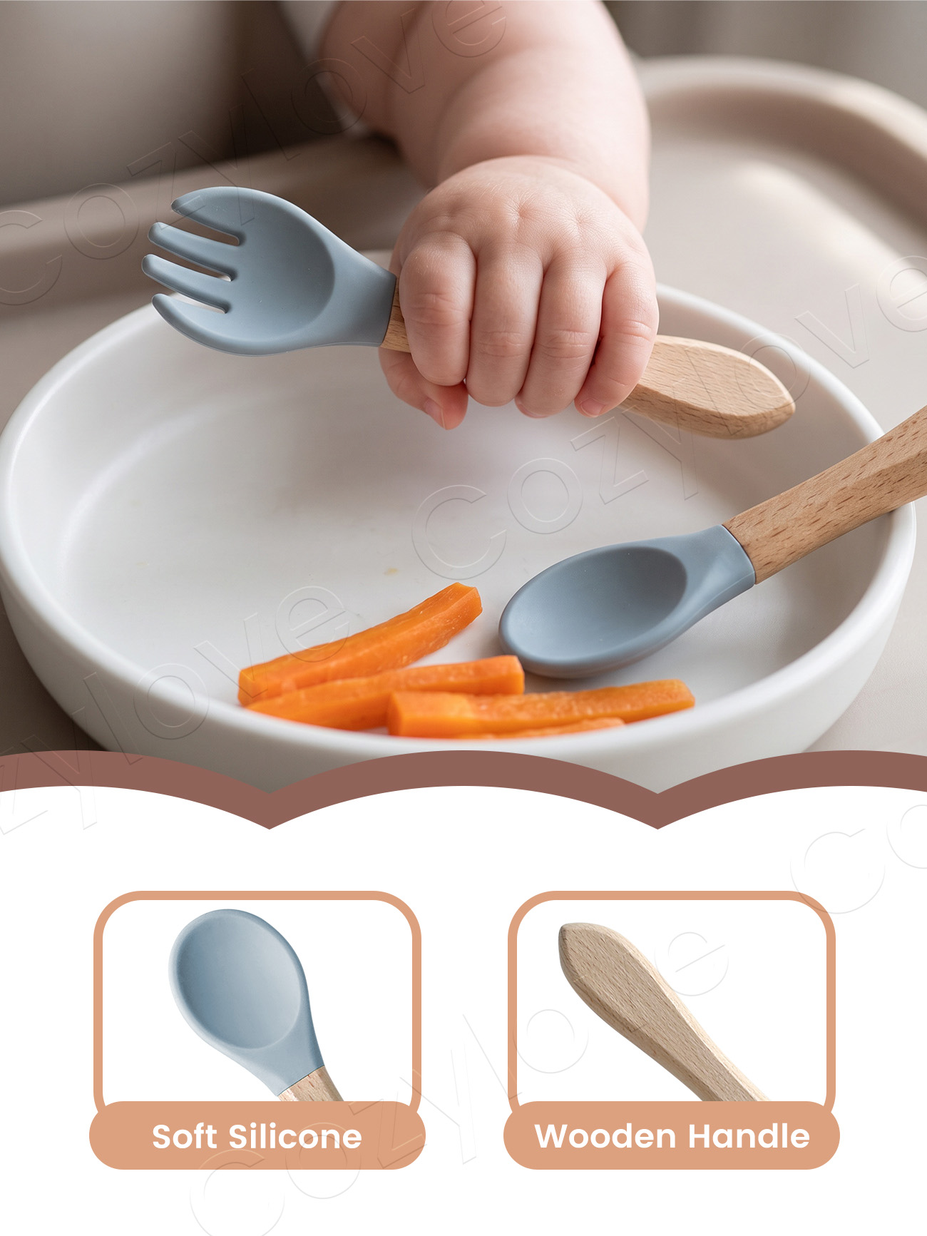 Set Garpu Sendok Silikon Bayi, - Baby Food Diet ulasan dan harga