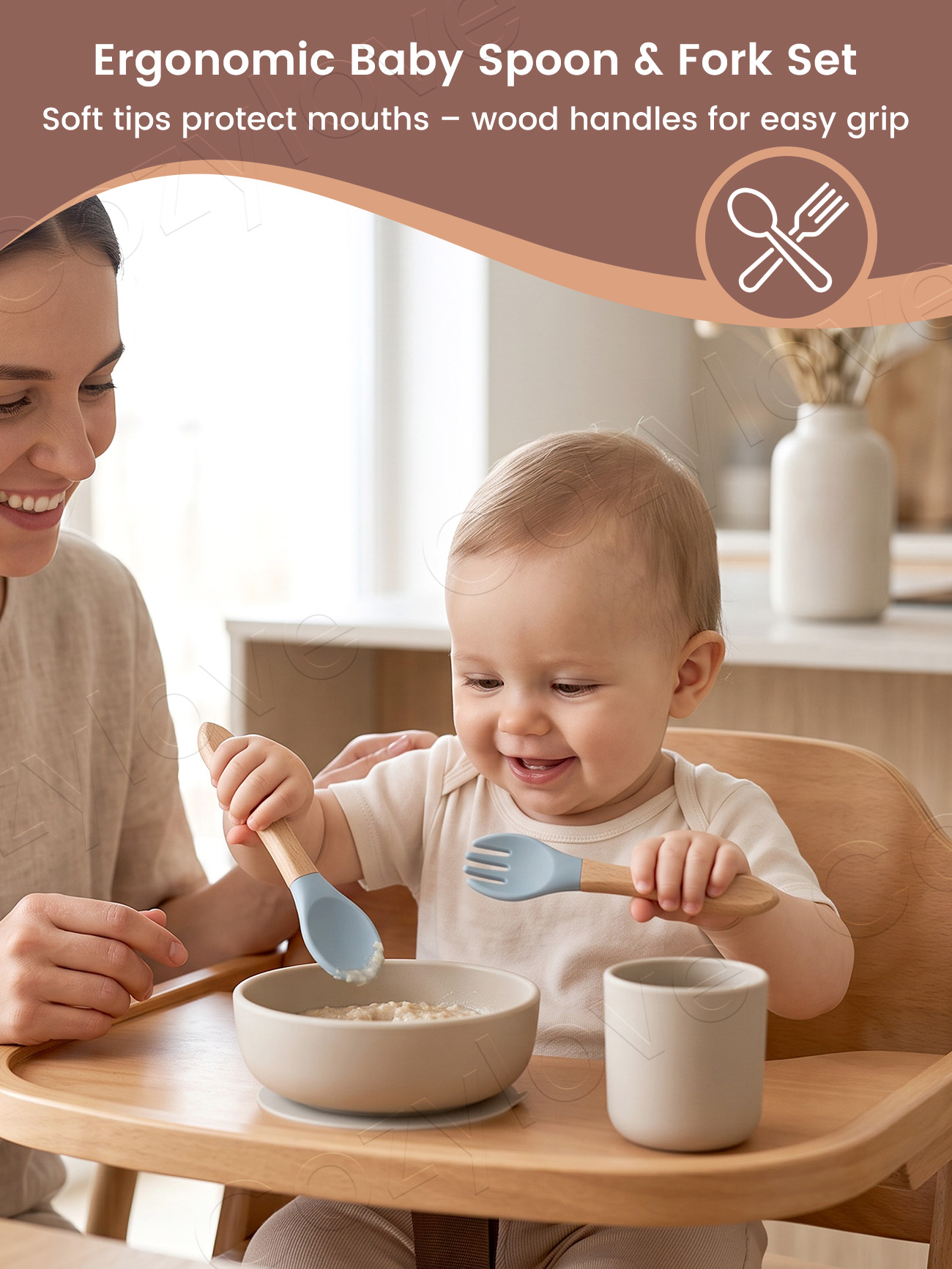 Set Garpu Sendok Silikon Bayi, - Baby Food Diet ulasan dan harga